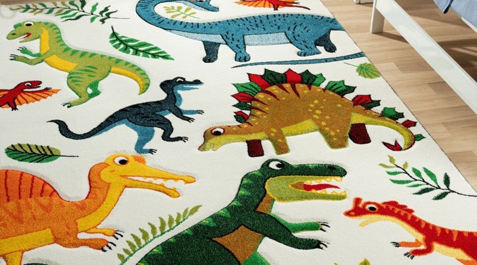 Kinderteppich mit Dinosauriern
